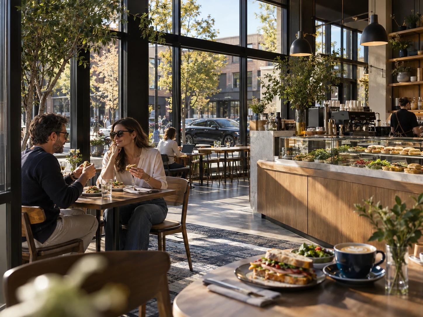 Concept for a contemporary street-level deli with coffee, food, and neighborhood energy